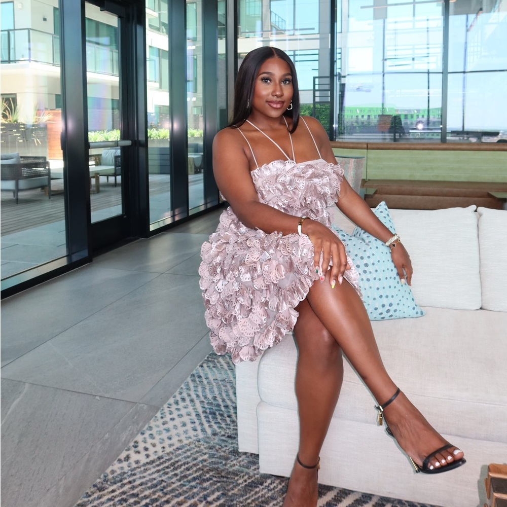 Elegant Pink Ruffle Dress (ASOS)